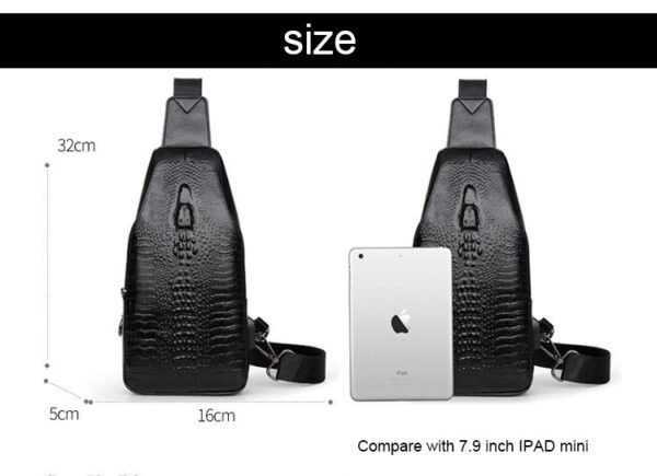 BOLSA TRANSVERSAL MASCULINA JACARÉ - Image 7