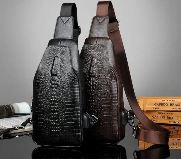 BOLSA TRANSVERSAL MASCULINA JACARÉ - Image 8