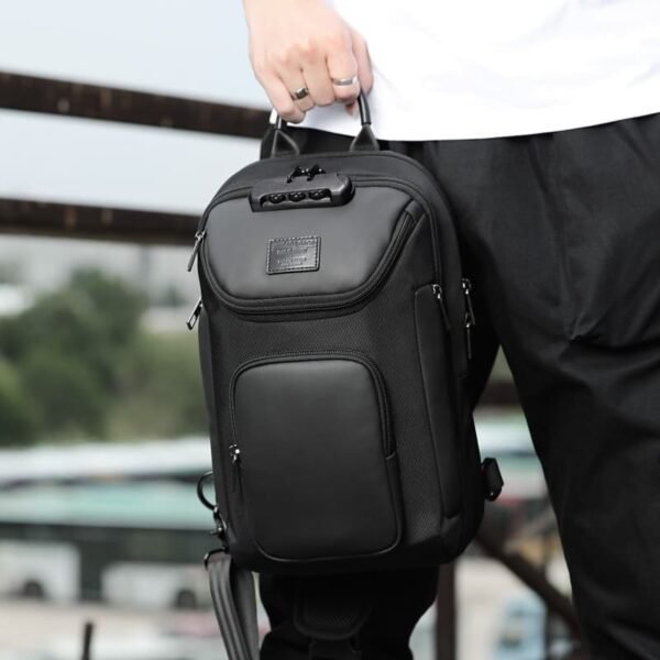 MOCHILA TRANSVERSAL MASCULINA USB ANTIFURTO - Image 4