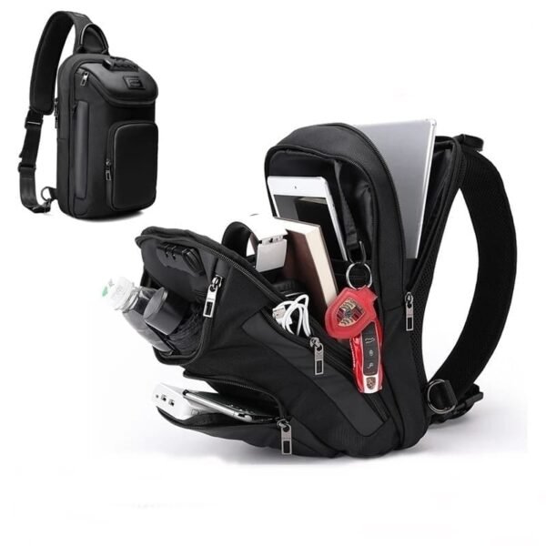 MOCHILA TRANSVERSAL MASCULINA USB ANTIFURTO - Image 12