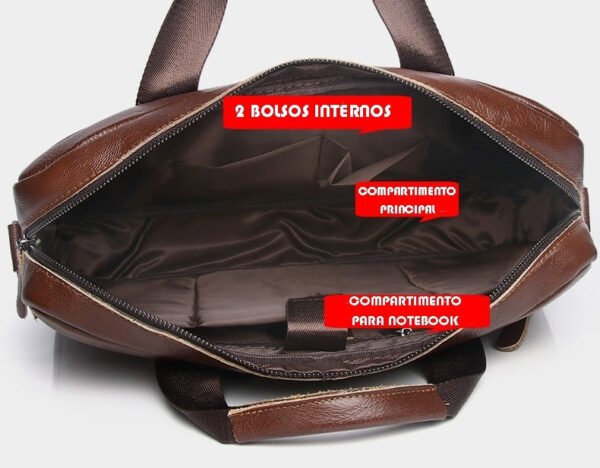 Pasta Executiva Masculina em Couro Para Notebook 15.6 Polegadas - Image 4