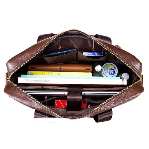Bolsa Para Notebook de 15 Polegadas em Couro Legítimo - Imagem 6