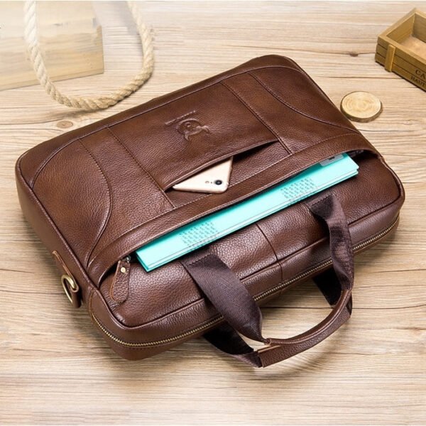 Bolsa Para Notebook de 15 Polegadas em Couro Legítimo - Imagem 4