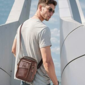 bolsa tiracolo masculina de couro