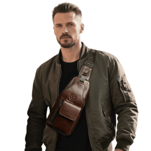 bolsa de couro transversal masculina