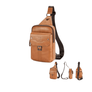 bolsa masculina transversal couro legítimo