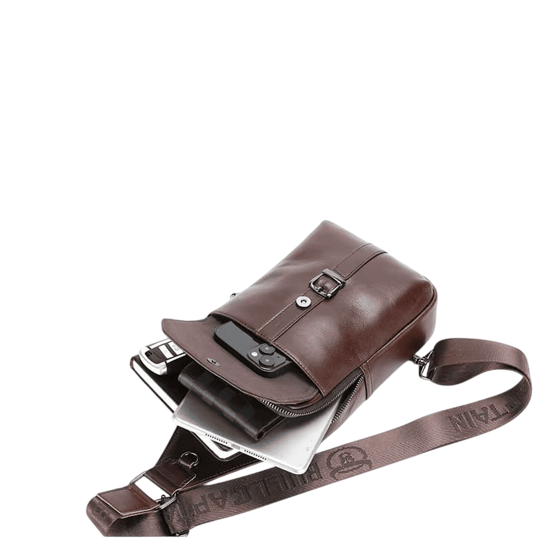 Bolsa Masculina Transversal Couro Legítimo Nápoles 7 Bolsa Masculina Transversal Couro Legítimo Nápoles - Imagem 7
